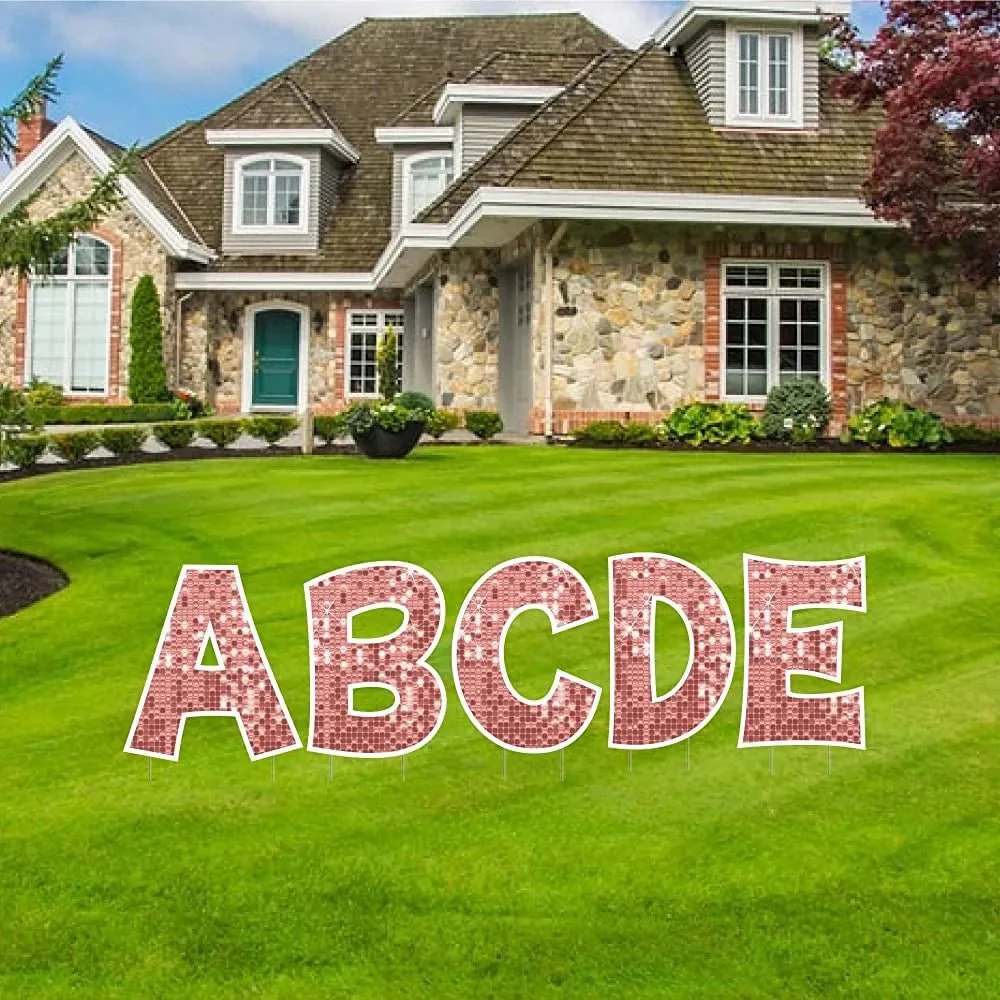 18" Alphabet Yard Card Letters | KG Font | Disco Sparkle | 26 pc Set - Image 10