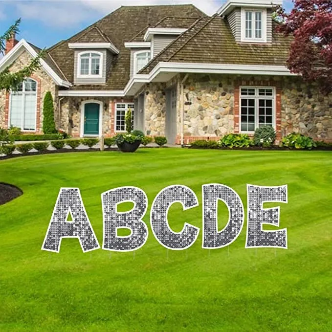 18" Alphabet Yard Card Letters | KG Font | Disco Sparkle | 26 pc Set - Image 11