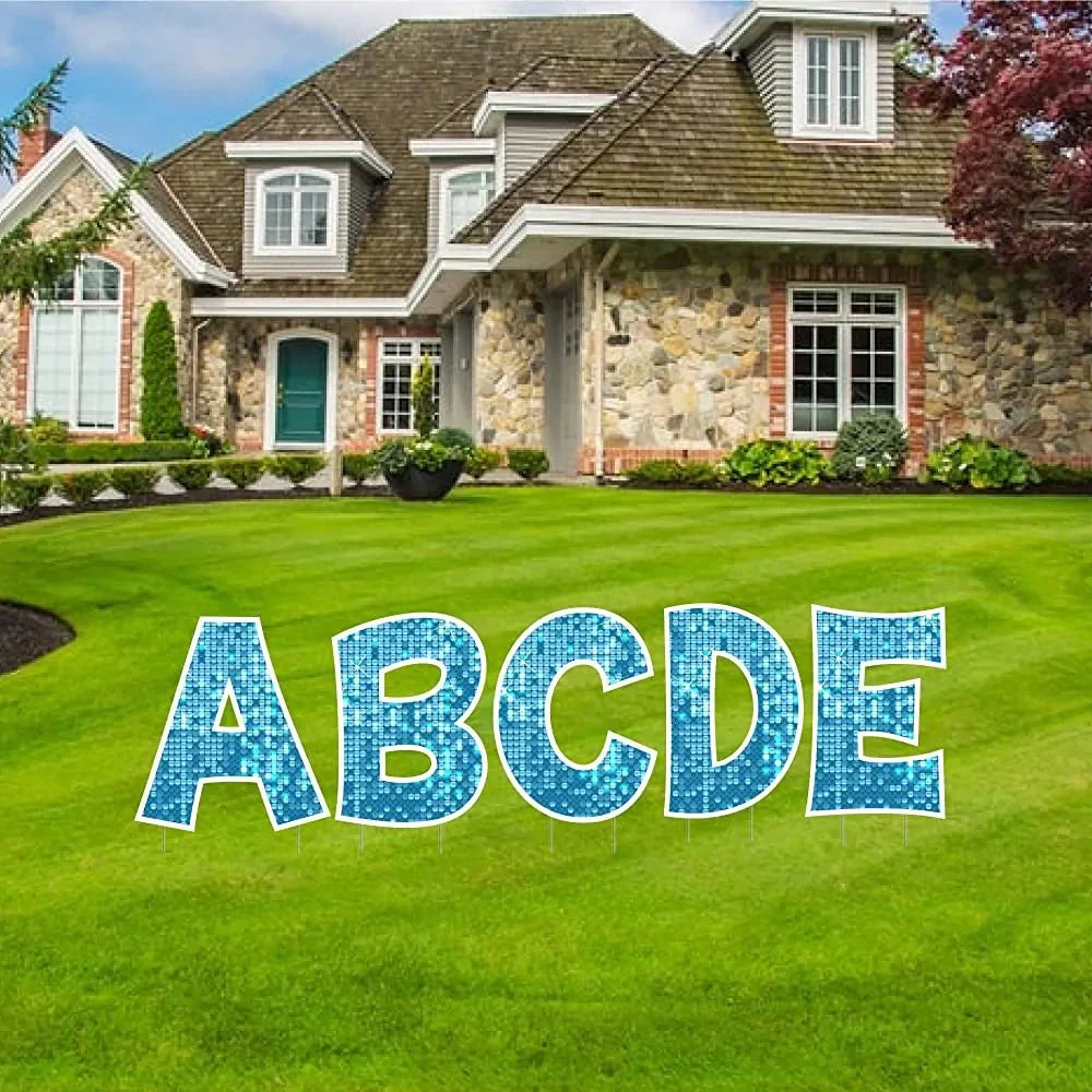 18" Alphabet Yard Card Letters | KG Font | Disco Sparkle | 26 pc Set - Image 12