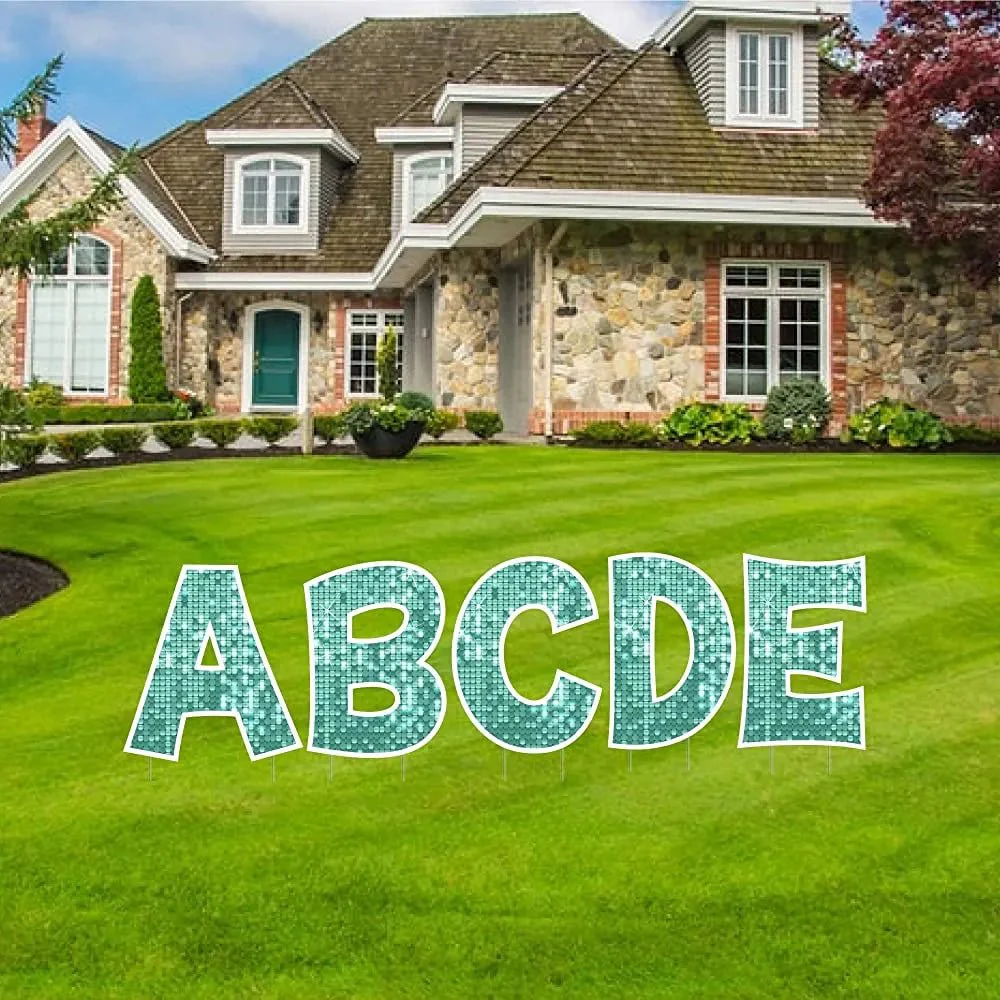 18" Alphabet Yard Card Letters | KG Font | Disco Sparkle | 26 pc Set - Image 14