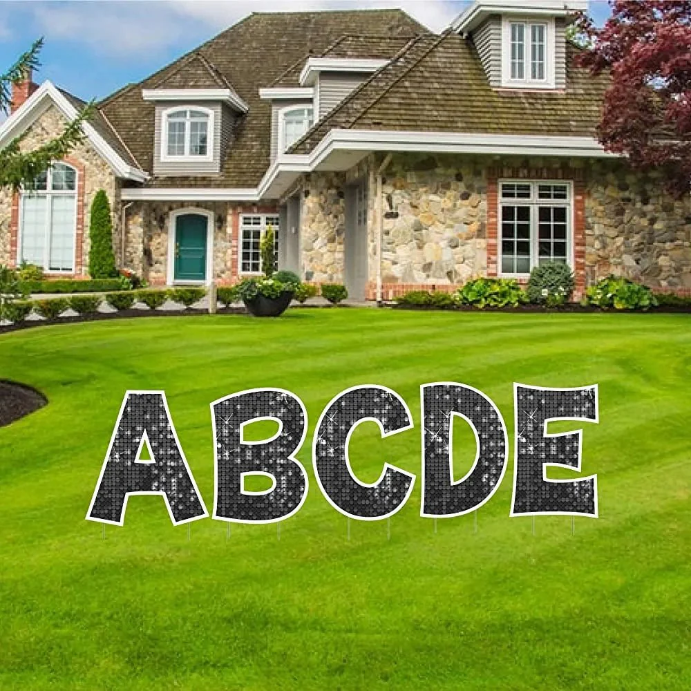 18" Alphabet Yard Card Letters | KG Font | Disco Sparkle | 26 pc Set - Image 18