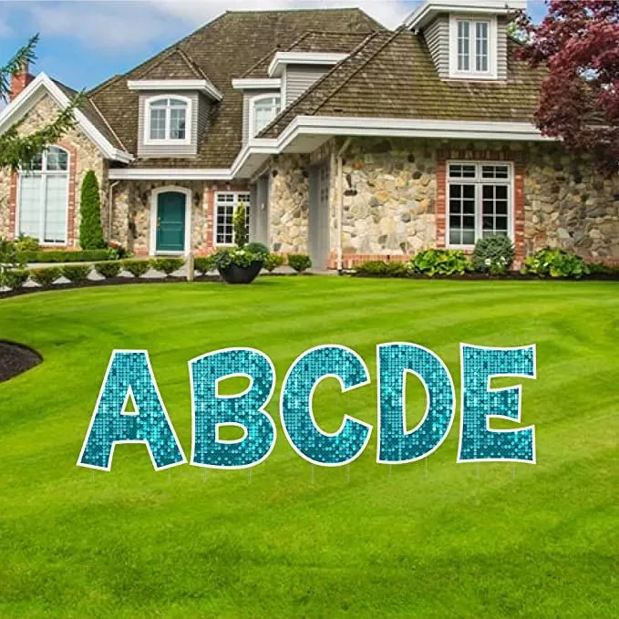 18" Alphabet Yard Card Letters | KG Font | Disco Sparkle | 26 pc Set - Image 6