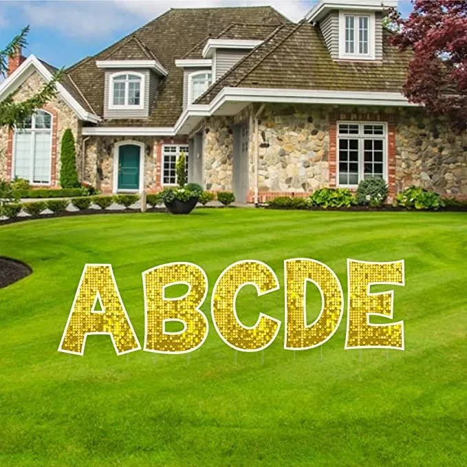18" Alphabet Yard Card Letters | KG Font | Disco Sparkle | 26 pc Set - Image 7