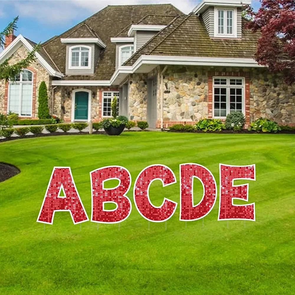 18" Alphabet Yard Card Letters | KG Font | Disco Sparkle | 26 pc Set - Image 8