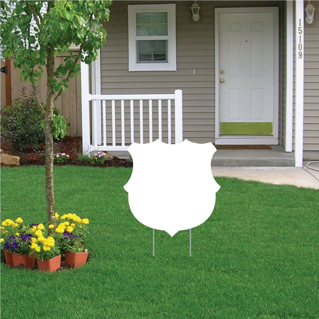 22" Shield Shaped Corrugated Plastic Yard Sign Blank - Image 3