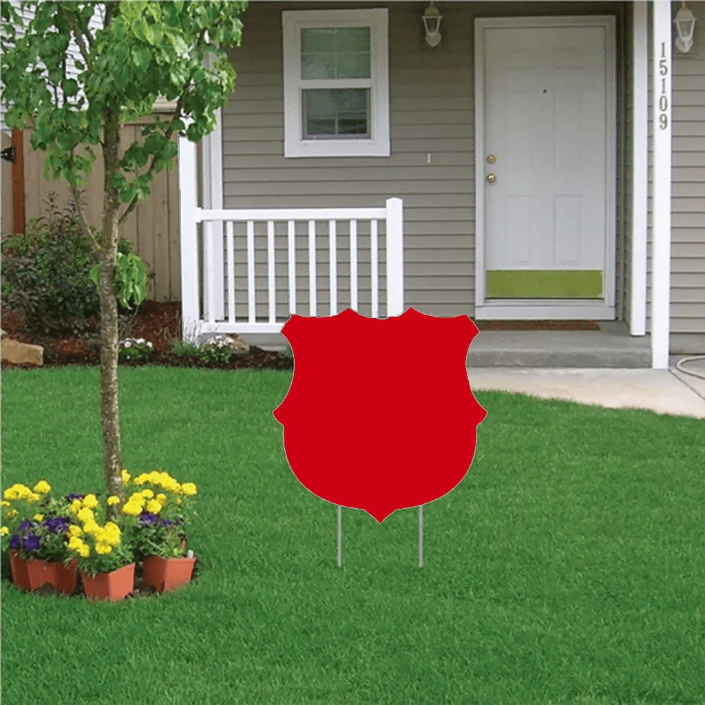 22" Shield Shaped Corrugated Plastic Yard Sign Blank - Image 8
