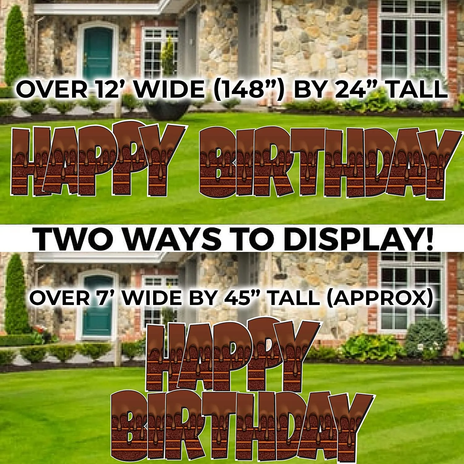 24" Luckiest Guy Happy Birthday Cake Yard Letters Quick Set, 5 pcs - Image 3