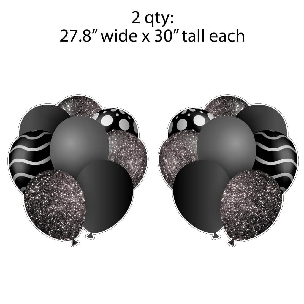 30" Black Balloon Bouquet Flair Yard Card Signs - Image 3