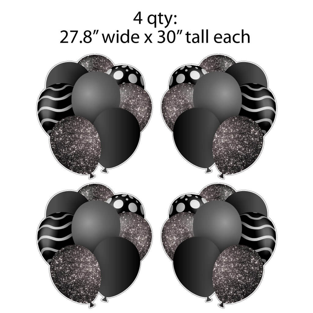 30" Black Balloon Bouquet Flair Yard Card Signs - Image 4