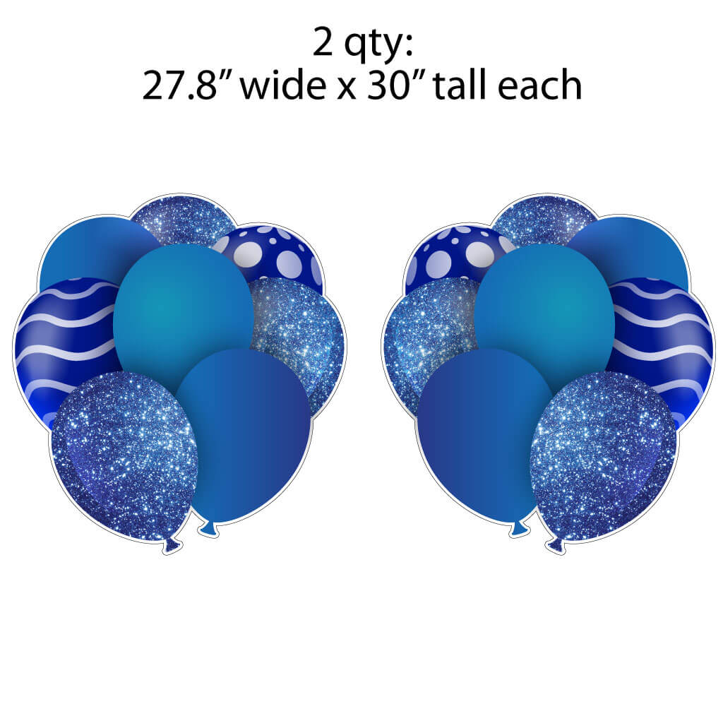 30" Blue Balloon Bouquet Flair Yard Card Signs - Image 3