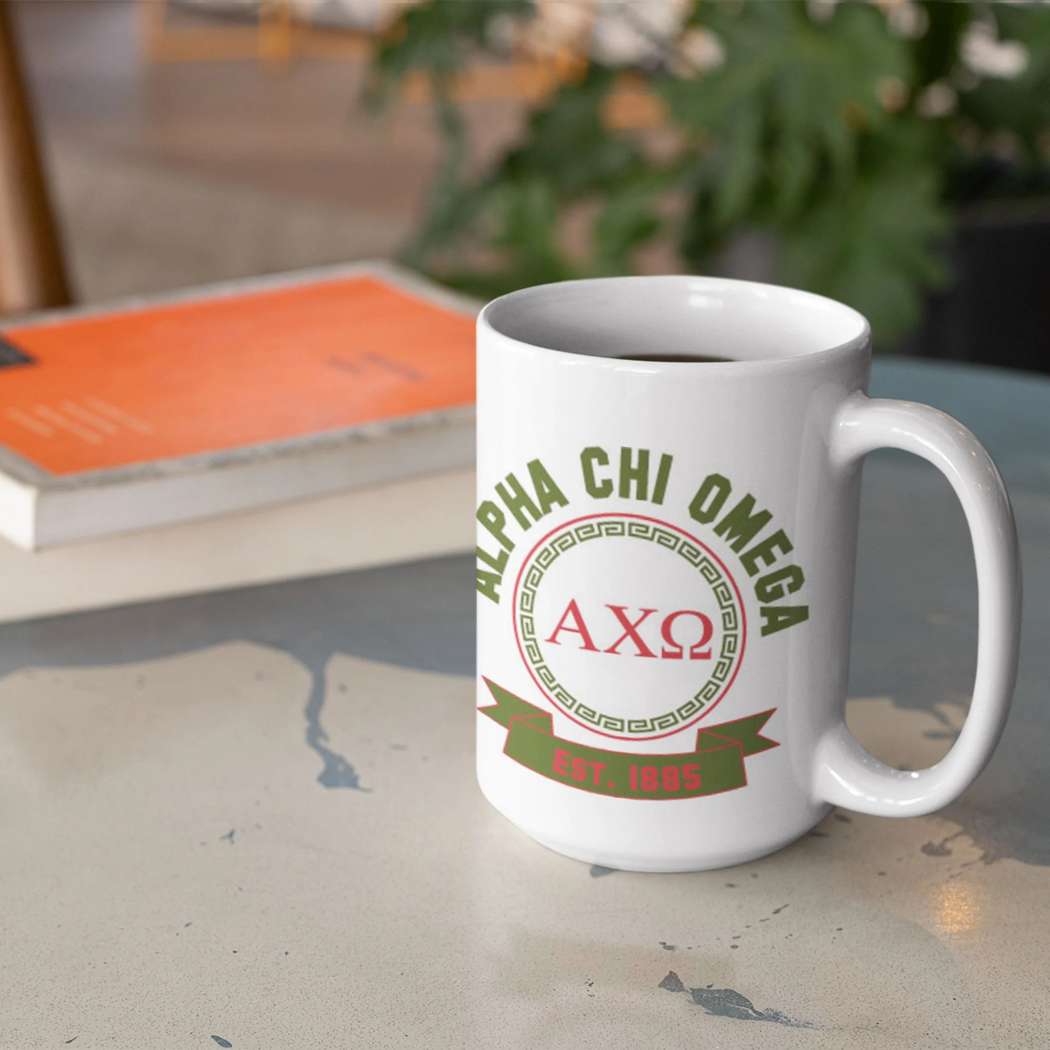 Alpha Chi Omega 15oz Coffee Mug – Double-Sided AXO Sorority Ceramic Cup – Dishwasher Safe - Image 5