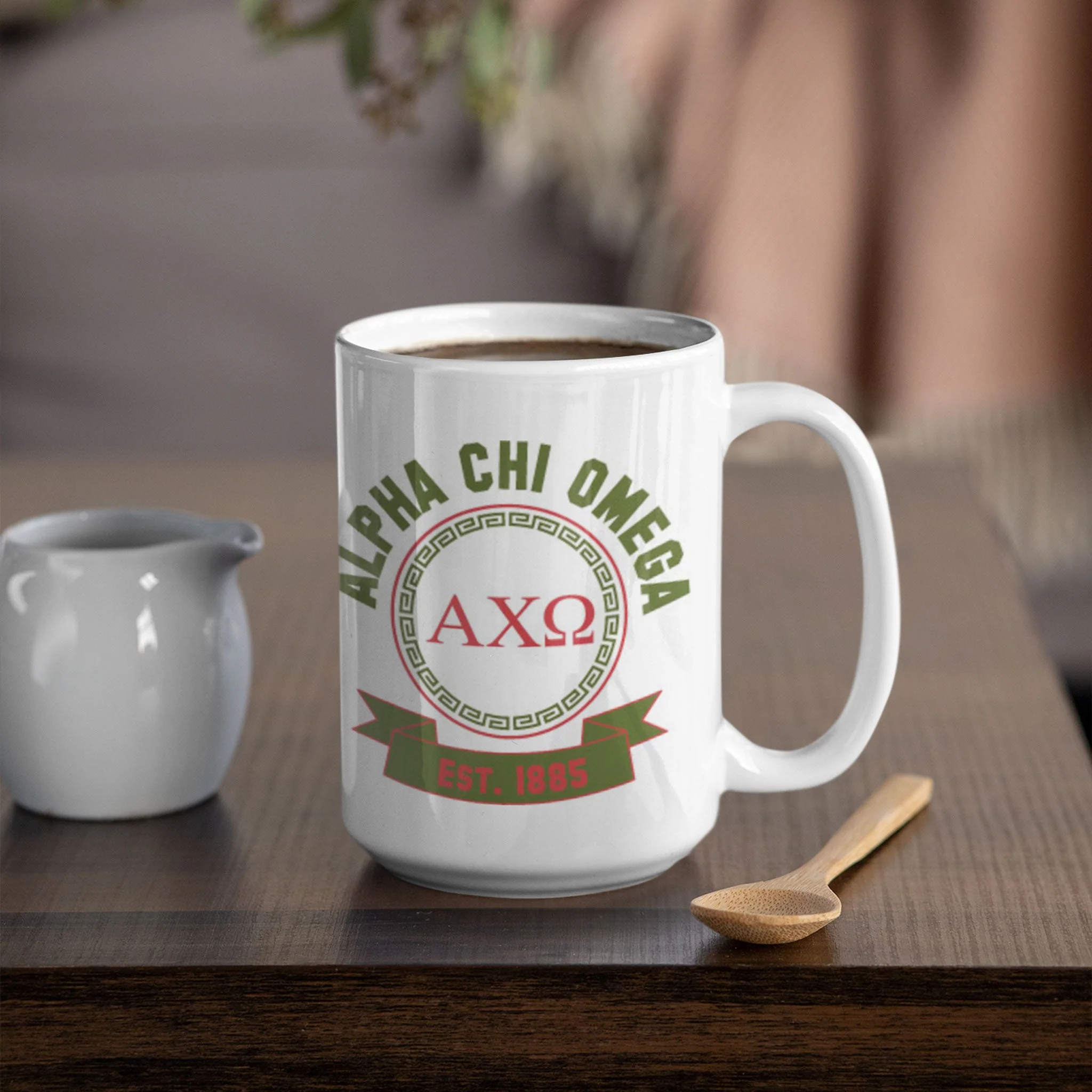 Alpha Chi Omega 15oz Coffee Mug – Double-Sided AXO Sorority Ceramic Cup – Dishwasher Safe - Image 6