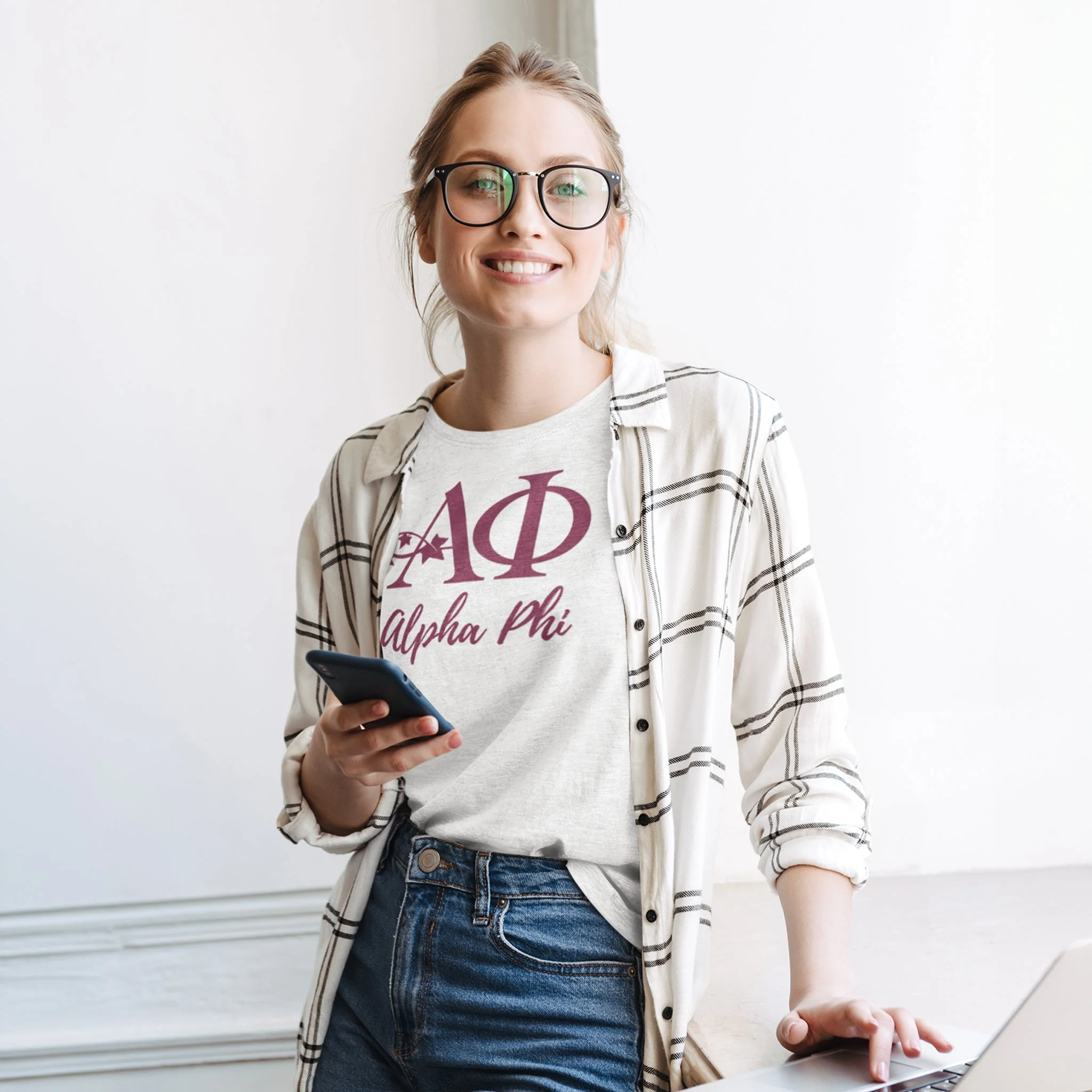 Alpha Phi Greek Letters T-shirt - Image 5