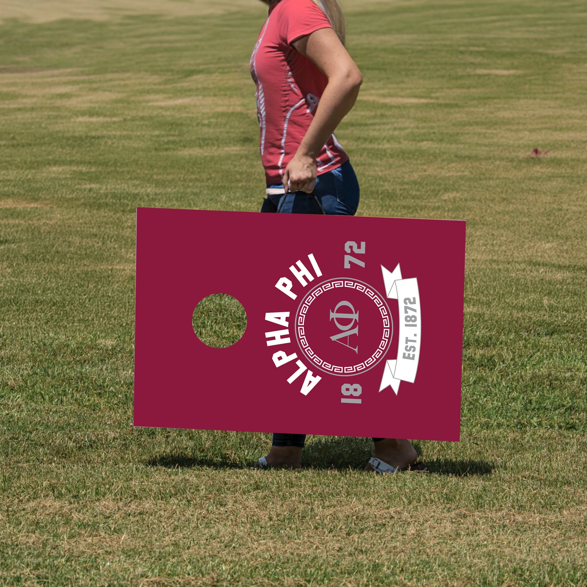 Alpha Phi Rose Cornhole Yard Game - Image 4