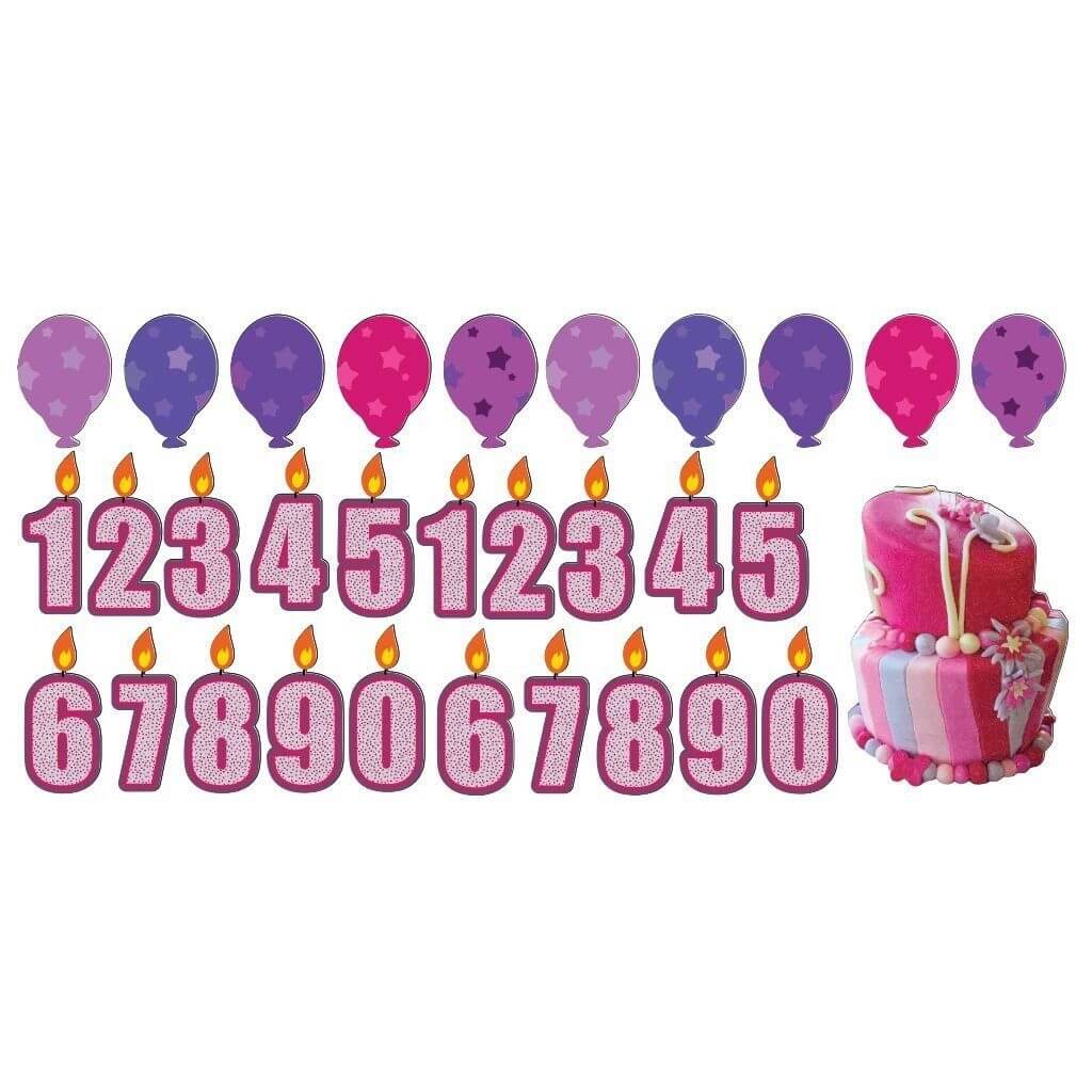 Birthday Girl Yard Card Pathway Markers 31 pcs - Image 3