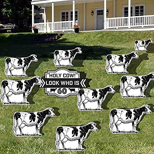 Custom Holy Cow! Look Who Is XX! Birthday Yard Card - Image 11