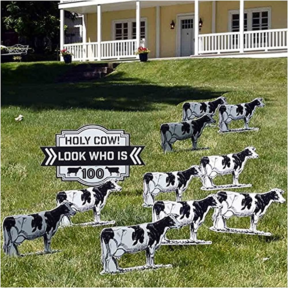 Custom Holy Cow! Look Who Is XX! Birthday Yard Card - Image 5