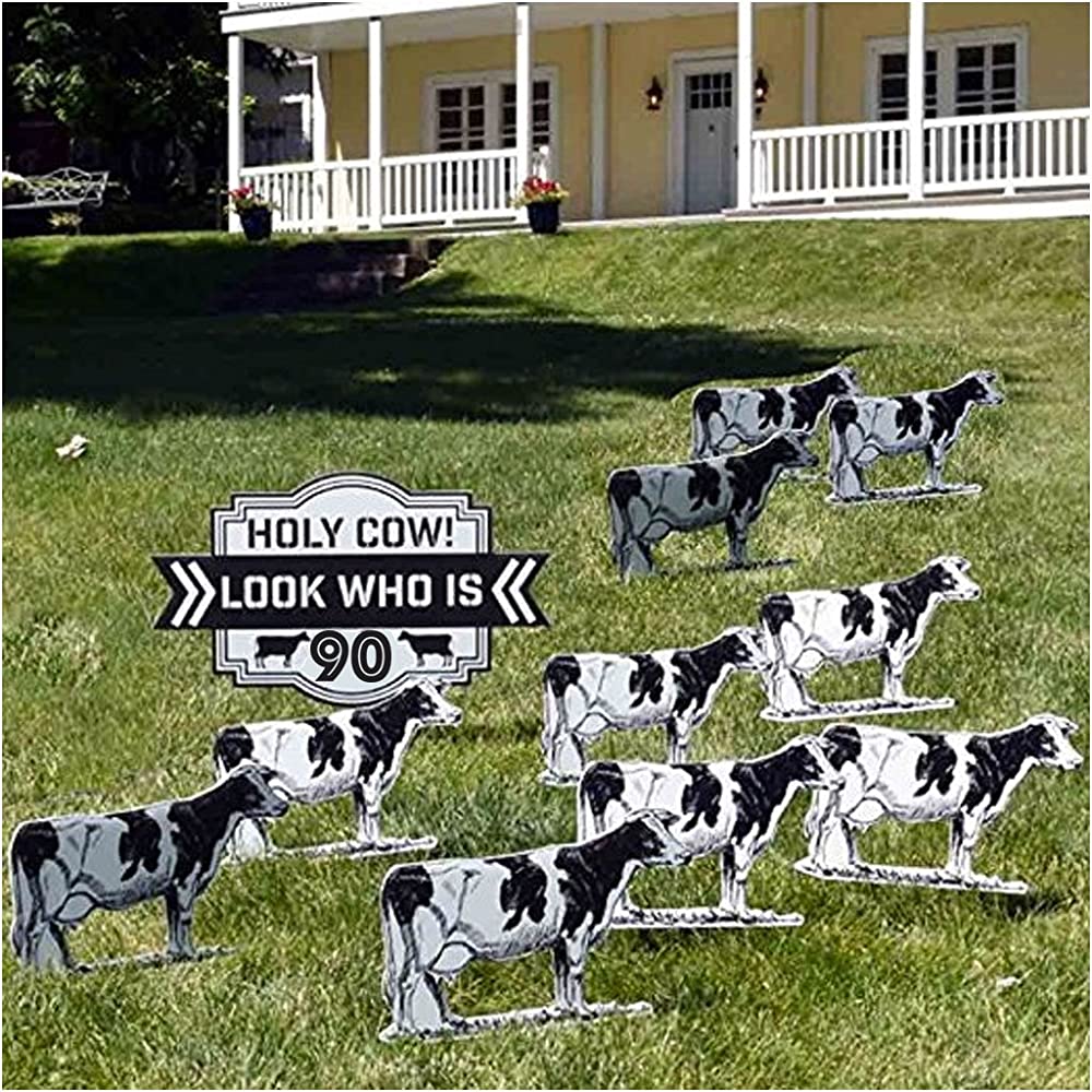 Custom Holy Cow! Look Who Is XX! Birthday Yard Card - Image 9