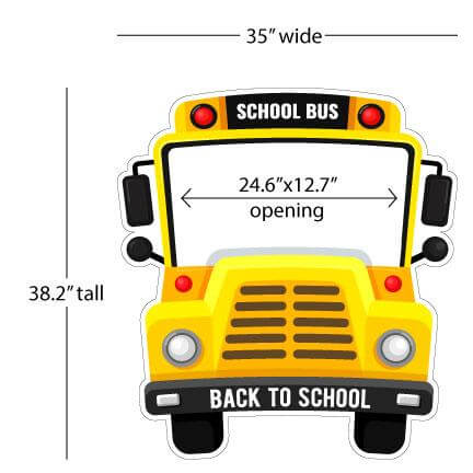 Bus Shaped Back to School Selfie Frame Photo Prop - Image 3