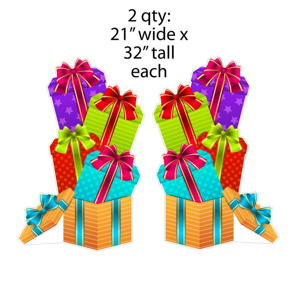 Colorful Balloon Clusters, Cakes & Stacks of Presents Yard Card Fillers - Image 4