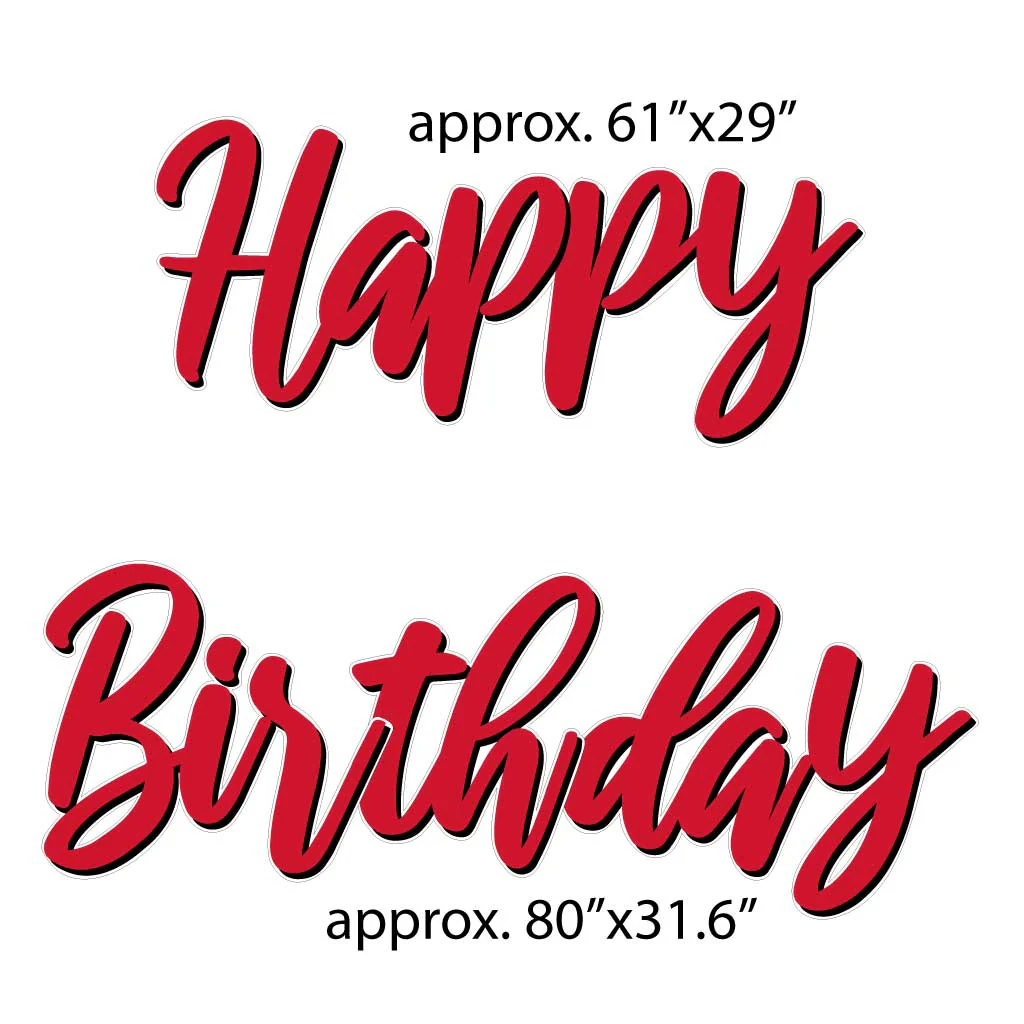 Cursive Solid Colors Happy Birthday Quick Set Yard Card 5 pc set - Image 3