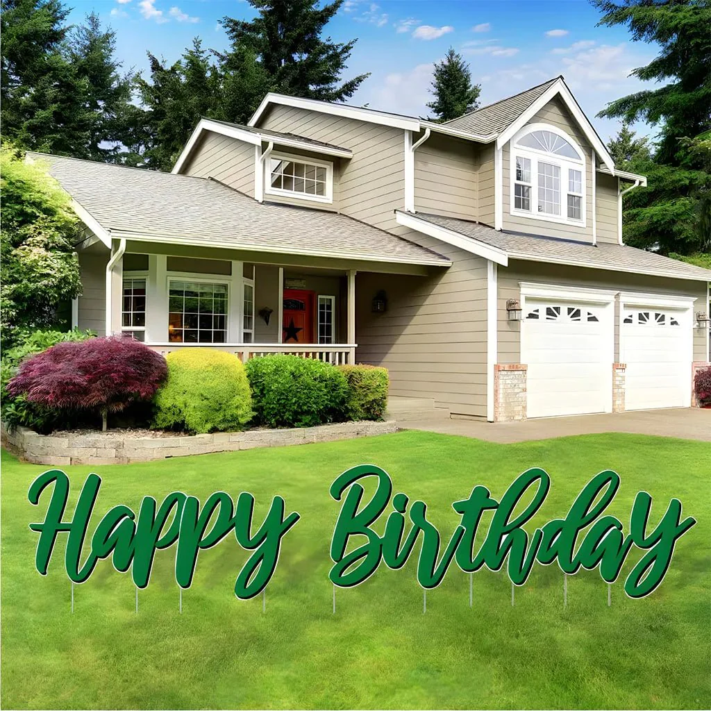 Cursive Solid Colors Happy Birthday Quick Set Yard Card 5 pc set - Image 9