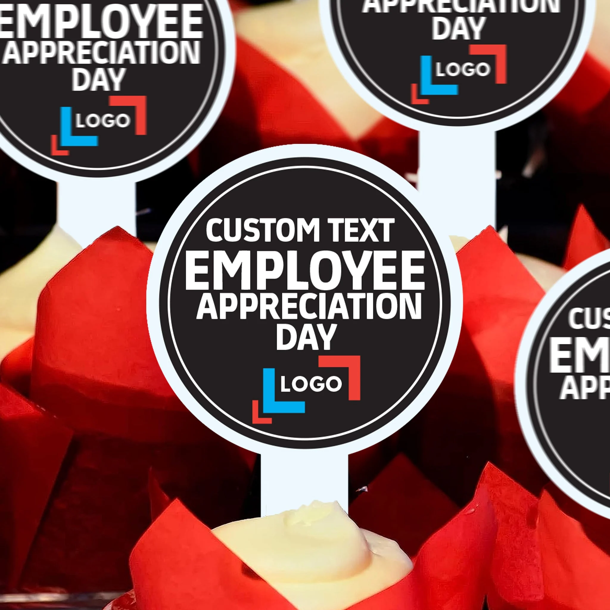 Custom Employee Appreciation Cupcake Toppers - Image 4
