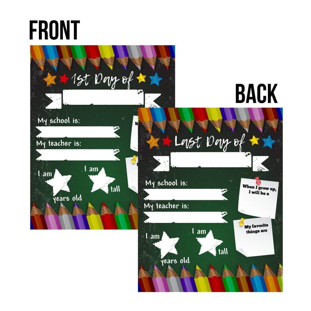 First Day of School Laminated Chalkboard Interview Sign Set - Image 3
