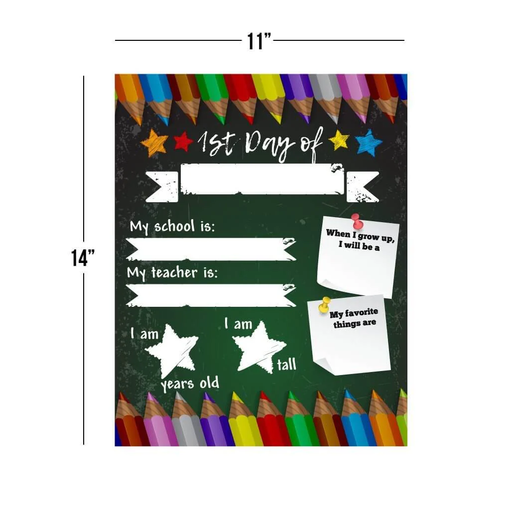 First Day of School Laminated Chalkboard Interview Sign Set - Image 4