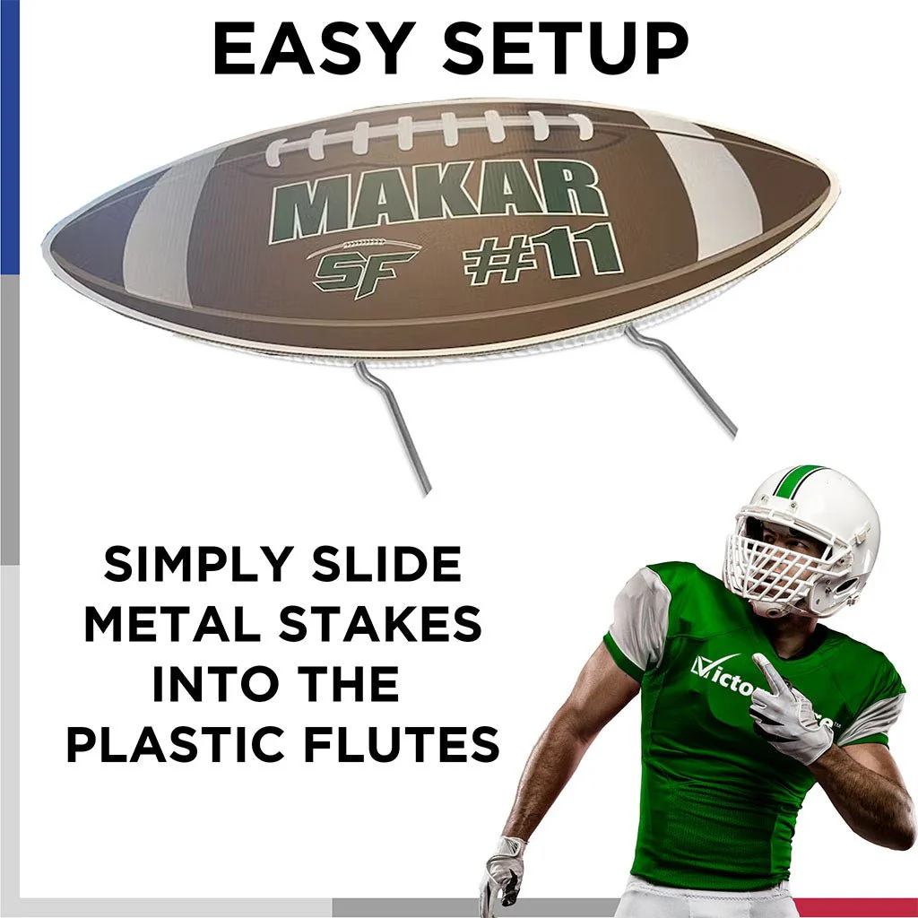 Football Shaped Team & Player Fence & Yard Signs - Image 4