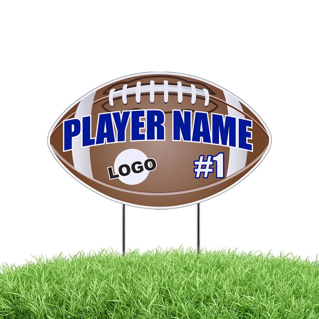 Football Shaped Team & Player Fence & Yard Signs - Image 5