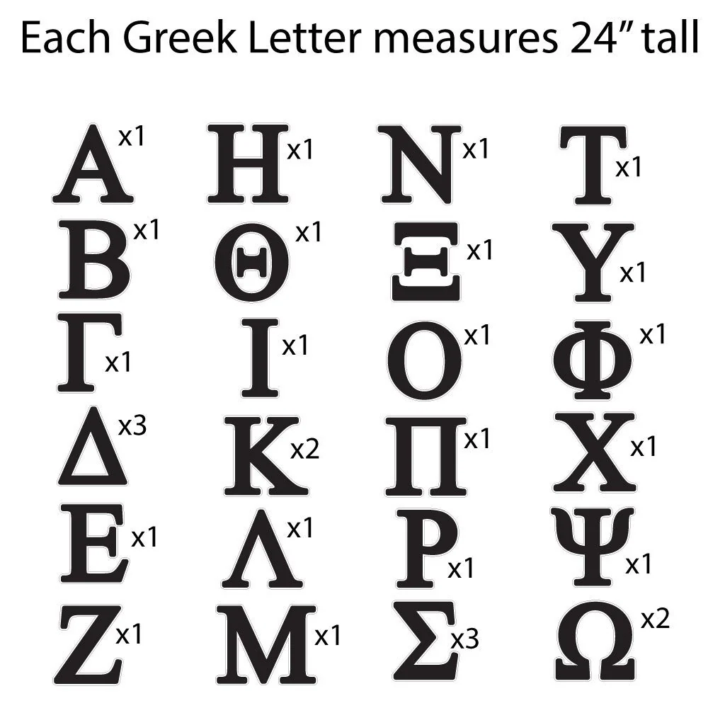 Giant Black Greek Letters Deluxe Alphabet Set - 30 pcs - Image 3