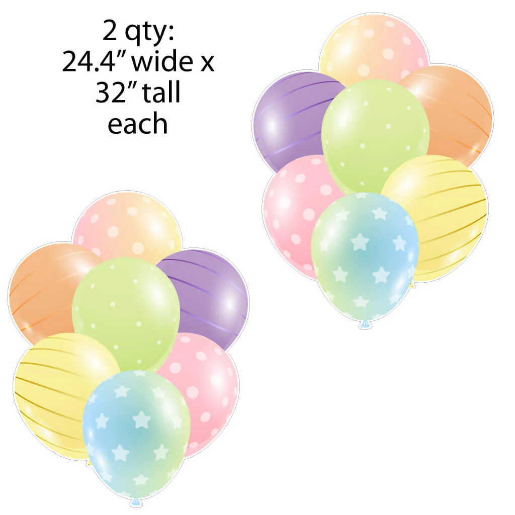 Giant Pastel Balloon Clusters Yard Card Back Fillers - Image 3