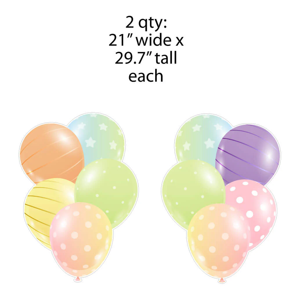 Giant Pastel Balloon Clusters Yard Card Back Fillers - Image 4