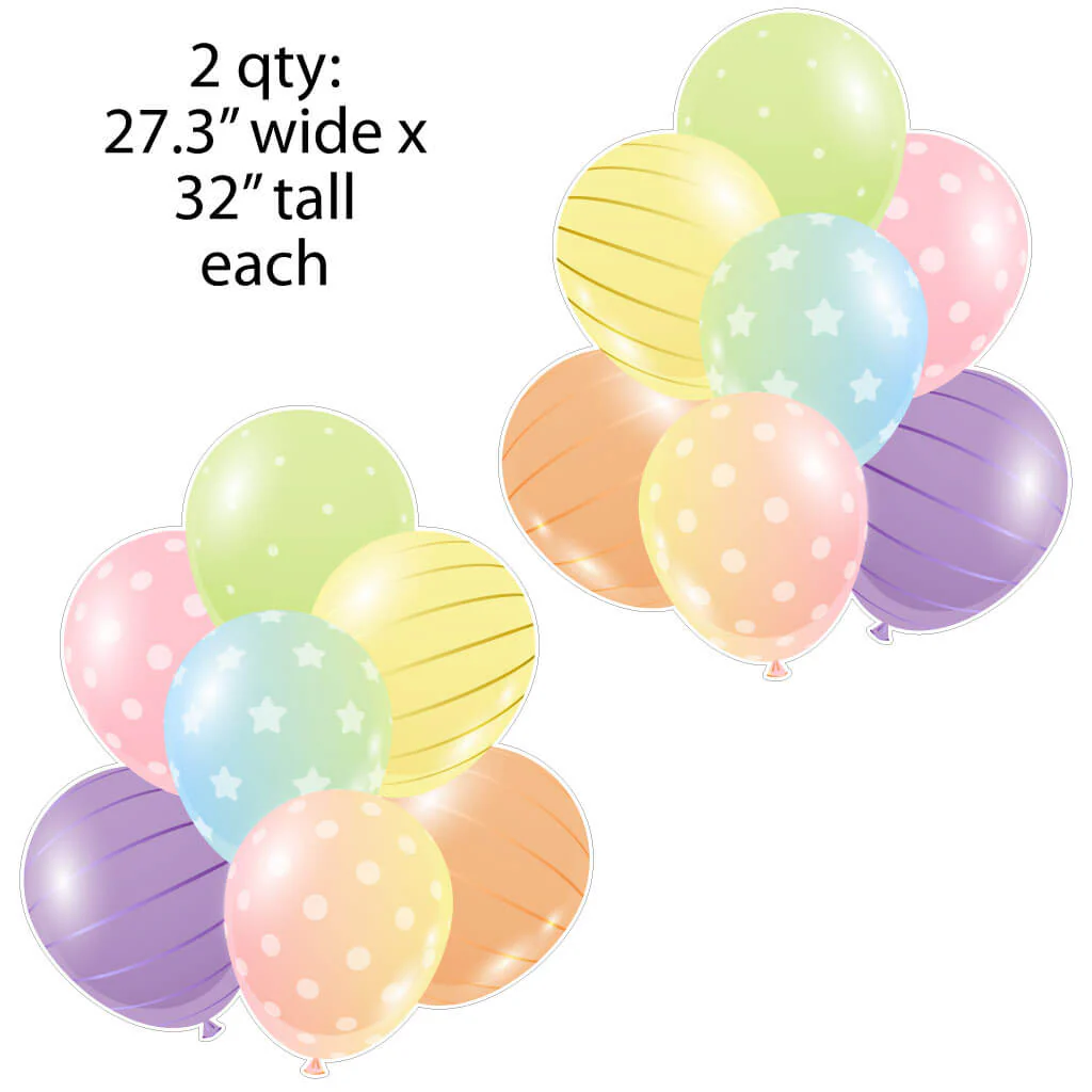Giant Pastel Balloon Clusters Yard Card Back Fillers - Image 5
