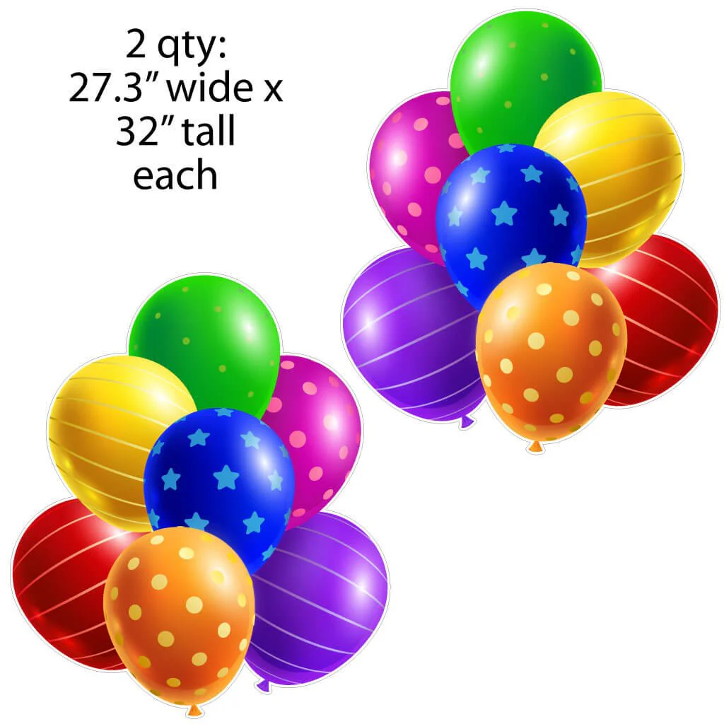 Giant Colorful Balloon Clusters Yard Card Back Fillers - Image 4