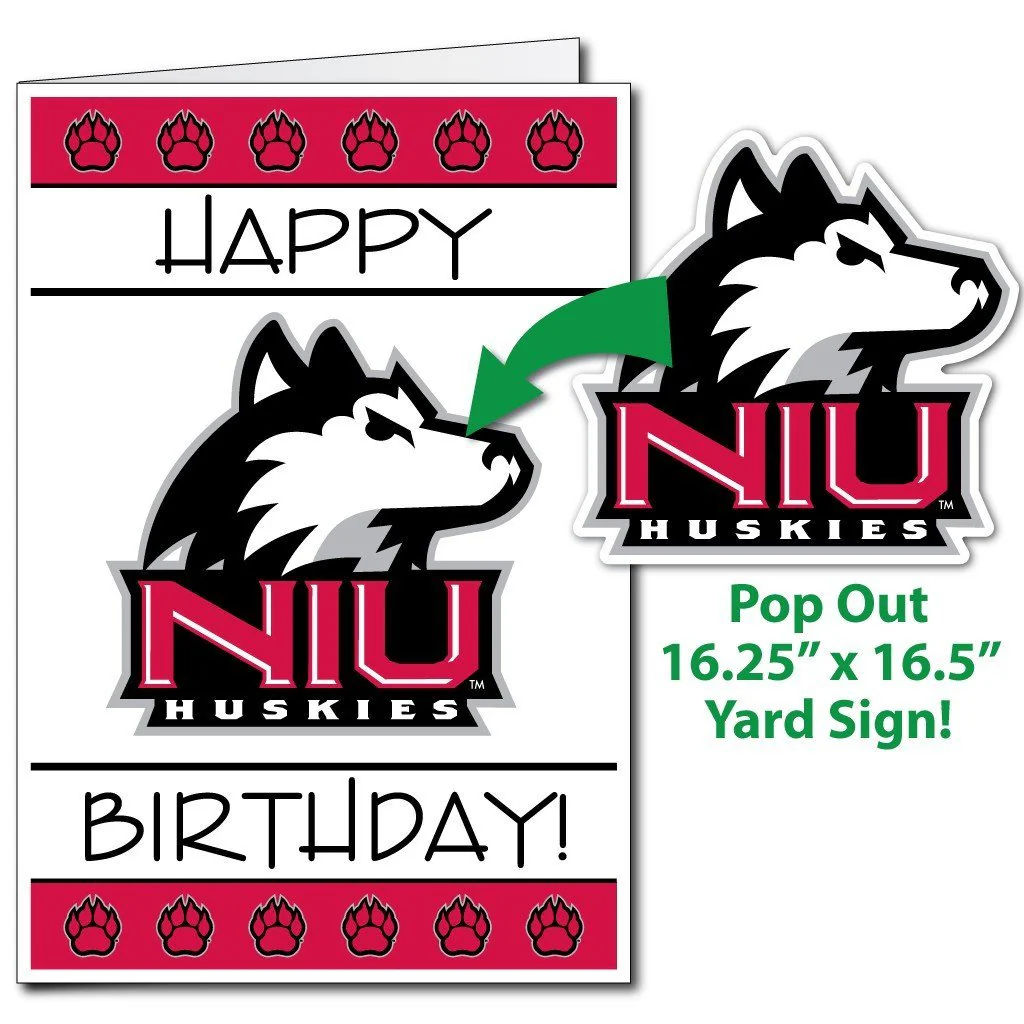 2'x3' Giant Northern Illinois Birthday Greeting Card & Yard Sign - Image 4