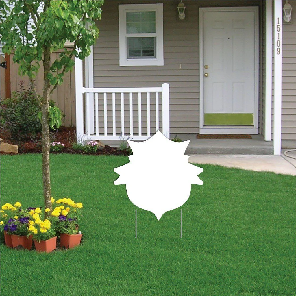 22" Blank Shield with Ribbon Banner Yard Sign - Image 3