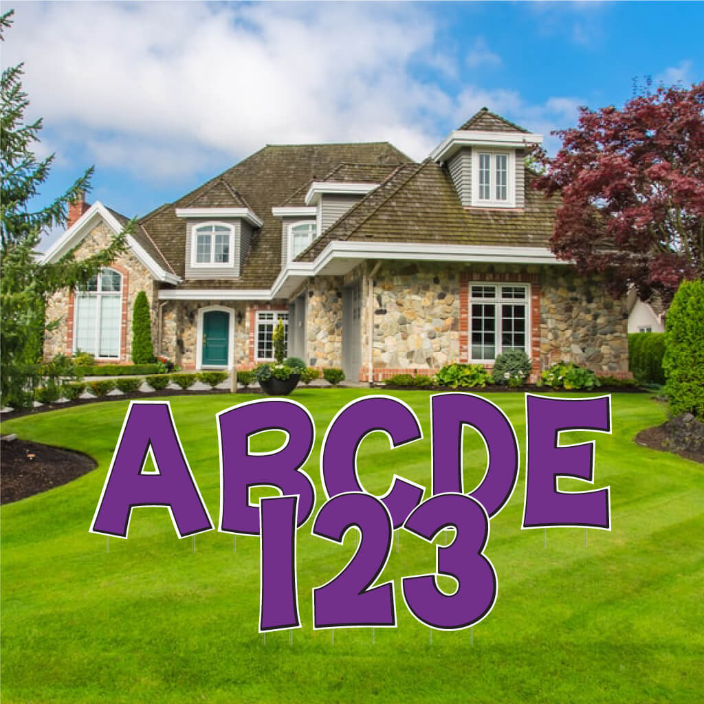 Solid Color with Black Outline 18" KG The Last Time Alphabet & Number Yard Letters Set - 36 pcs - Image 12