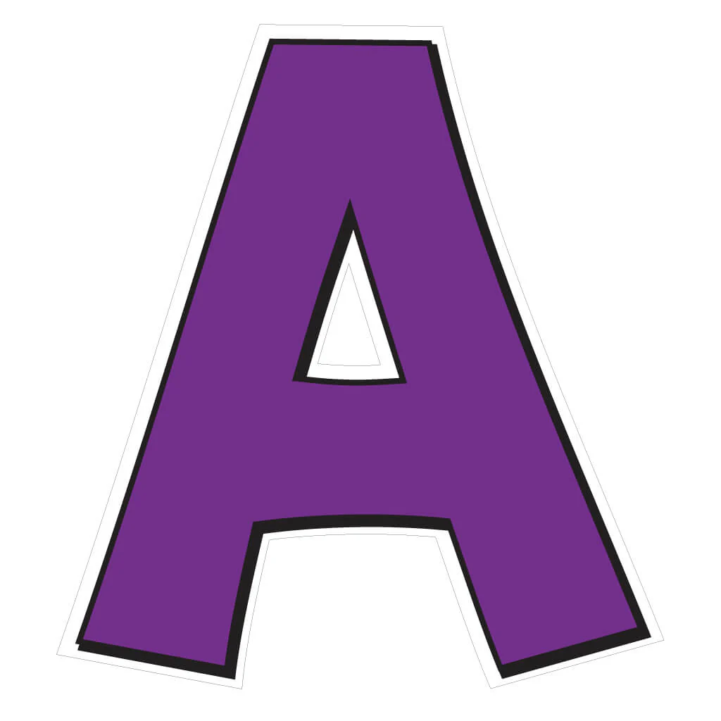 Solid Color with Black Outline 18" KG The Last Time Alphabet & Number Yard Letters Set - 36 pcs - Image 15