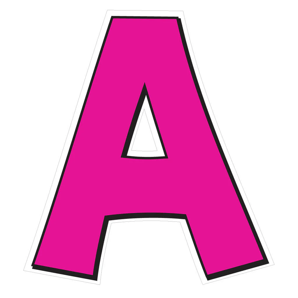 Solid Color with Black Outline 18" KG The Last Time Alphabet & Number Yard Letters Set - 36 pcs - Image 16