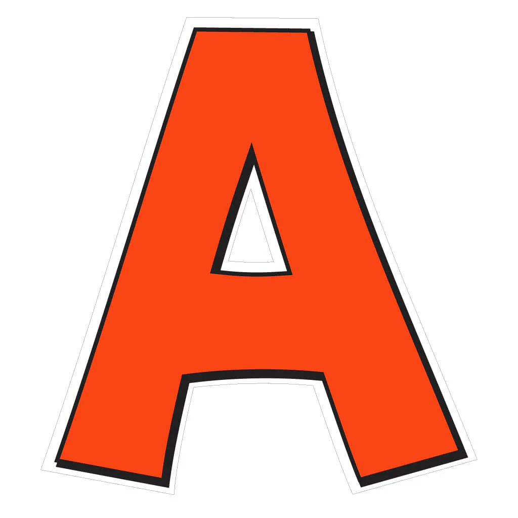 Solid Color with Black Outline 18" KG The Last Time Alphabet & Number Yard Letters Set - 36 pcs - Image 7