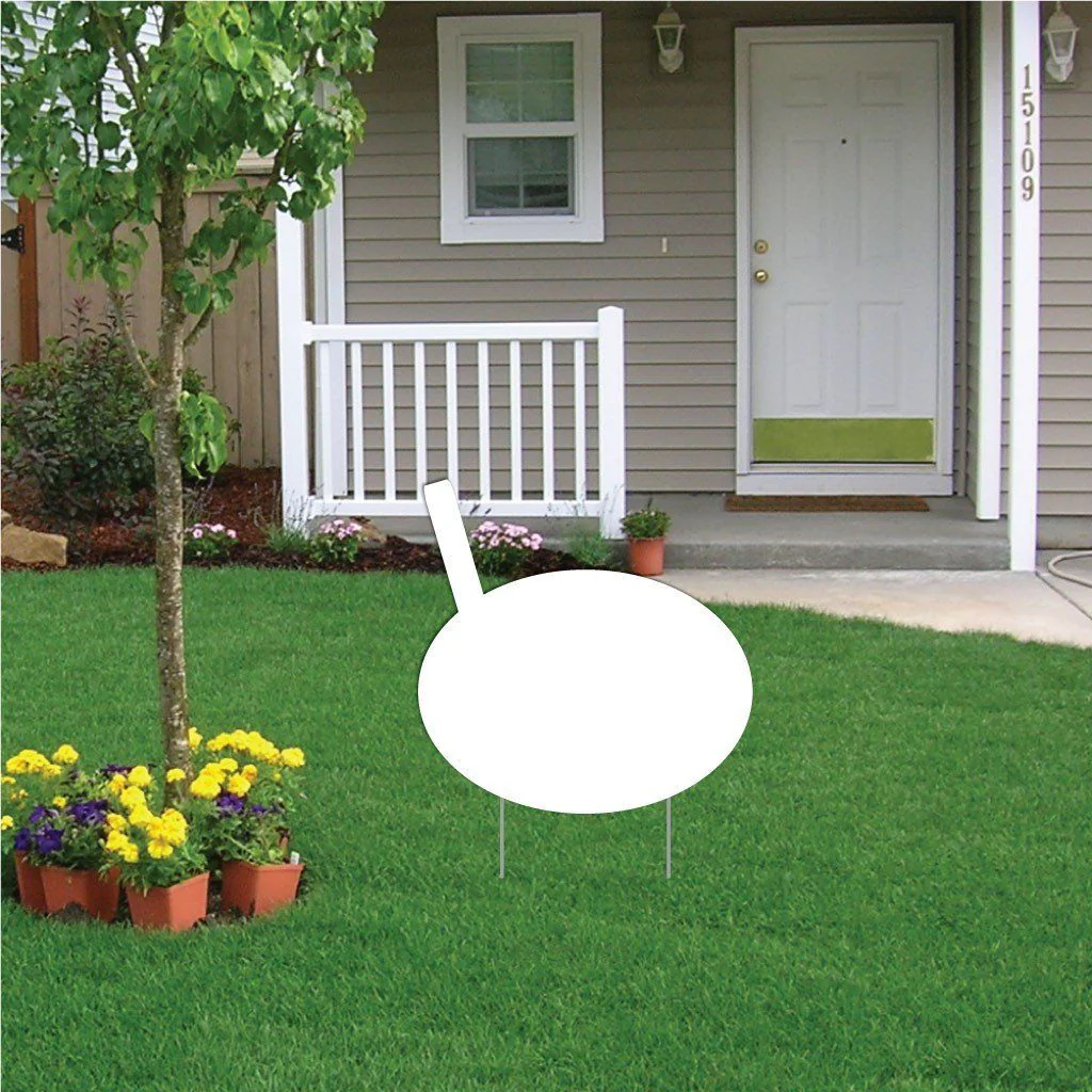 21.6" Stick with Oval Corrugated Plastic Yard Sign Blank - Image 3