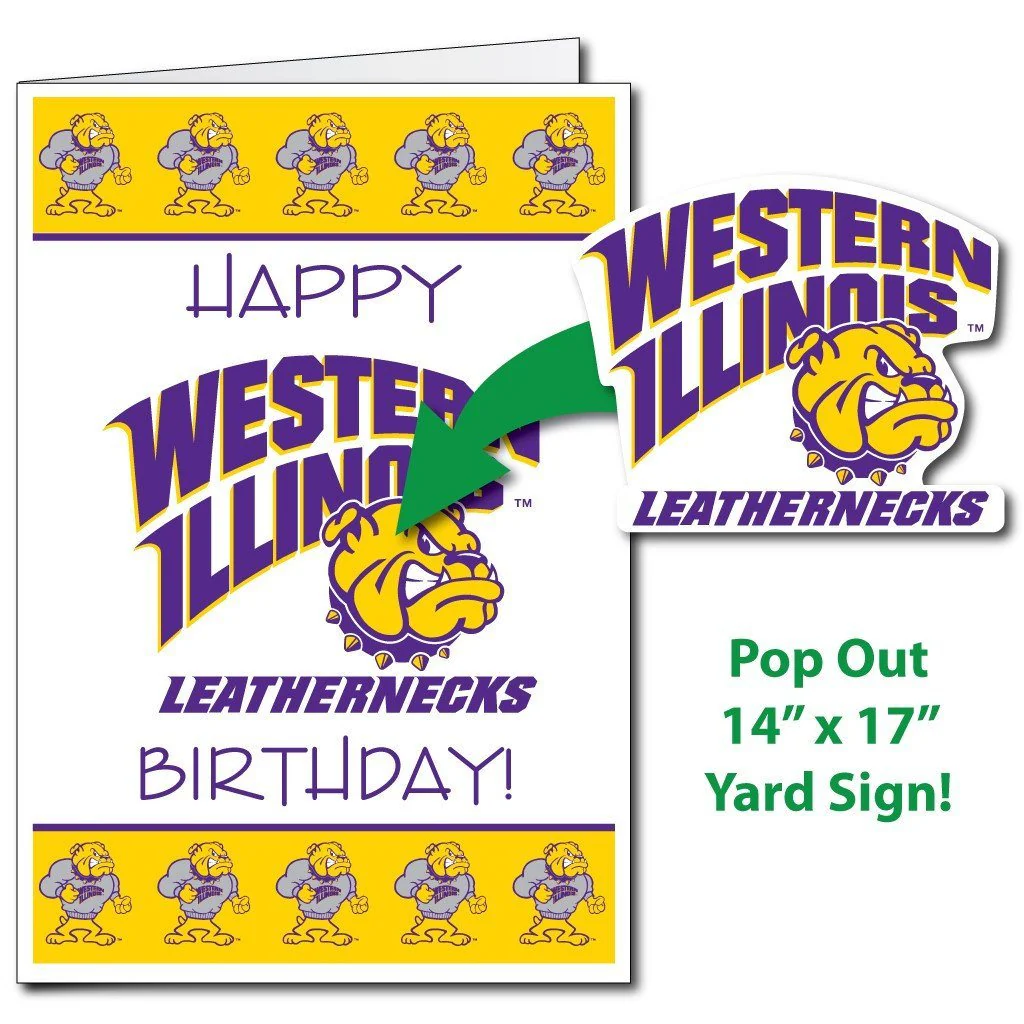 2'x3' Giant Western Illinois Birthday Greeting Card & Yard Sign - Image 3